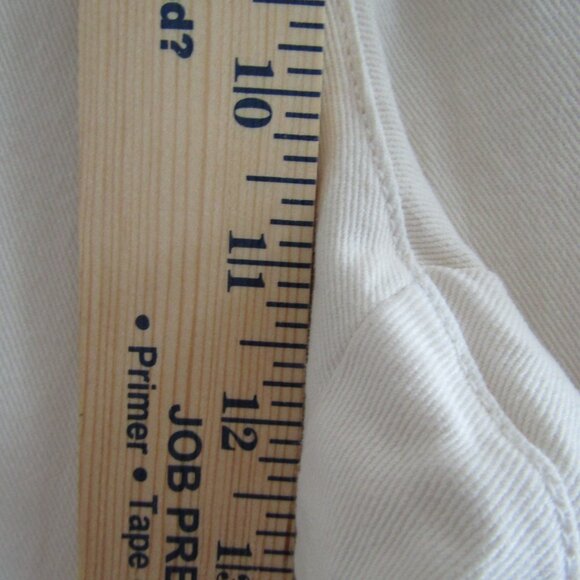 Lands End Women's Jeans 12 White Cropped Wide Leg Selvedge Denim Casual Coastal - Picture 9 of 11